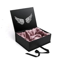 Envoltura de regalo Logotipo personalizado de lujo Caja de peluca de cabello humano Producto personalizado Cajas de cartón de embalaje exquisito para ropa Zapatos Vestido