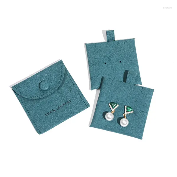 Sac de luxe de poche de bijoux de suède de Microfibre d'emballage cadeau avec la protection faite sur commande de pendant de logo