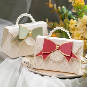 Cadeau Wrap Luxe Perle Portable Mariage Faveur Boîte De Bonbons Emballage Chocolat Cadeaux Boîtes Pour Baby Shower Décoration Fournitures De Fête