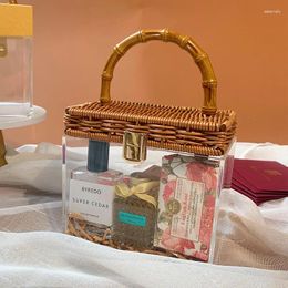Geschenkverpakking Luxe transparant acryl geschenkdoos Draag met handvat voor bruiloft Babyshower Gunstdozen Handtas Meisjes