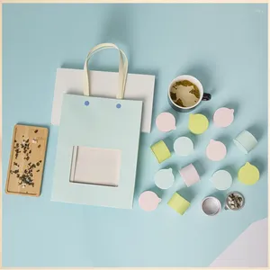 Geschenkwikkeling Macaron Tea Box Eco -vriendelijke voedselkwaliteit Milieubescherming Kraft Bus Kleine Paper Pot Noot Pakket Bubbelpot