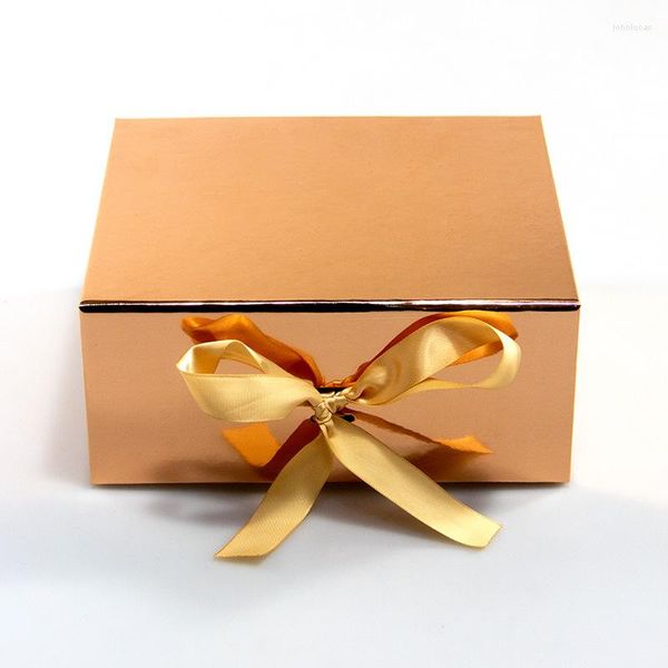 Caja de embalaje de concha magnética para envolver regalos para bodas, cumpleaños, fiestas de Navidad, negocios de papel duro plegables
