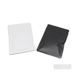 Geschenkwikkeling Matte zwart witte aluminium folie opbergzak koffie Organisator zakafdichtbare mylar pakketzakken voor keukenvoorraden1 drop dhsggn