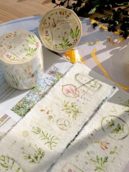 Enveloppe cadeau Meow Vintage Gardener Journal Washi Tape for Card Making Planner Diy Scrapbooking Plan Decorative Sticker