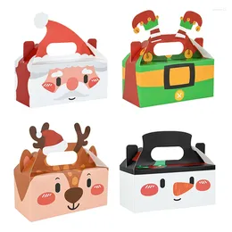 Geschenkwikkel Merry Christmas Box Xmas Diy Baking Pastry Cake Packing Boxes Santa Claus Snowman Elk Candy Cookie Bag Jaar feestdecor