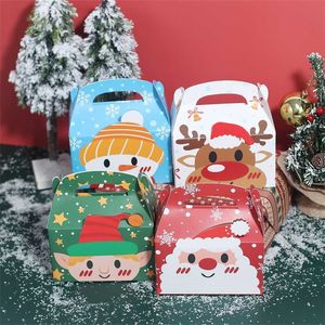 Emballage cadeau Joyeux Noël Kraft Papier Cadeaux Boîte Biscuits Boîte De Bonbons Père Noël Emballage Party Favor Xmas Navidad Décoration Année 220926