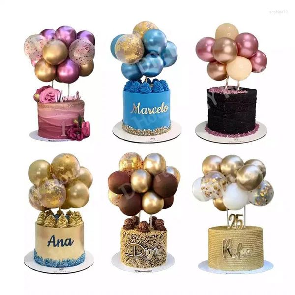 Regalos envolventes de oro metálico Sequinas Cake Decoración de la mesa del globo de la marca de la marca de la marca de la marca 2Sets 2Sets