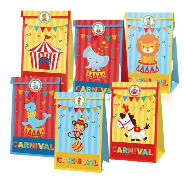 Emballage Cadeau Mexique Cirque Éléphants Carnaval Fête Sac Anniversaire Bonbons Papier 22X12X8Cm Drop Delivery Ots0L