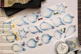 Cadeau cadeau Miaostelle Vintage Boule de cristal de Noël Washi PET Planificateur de bande DIY Fabrication de cartes Scrapbooking Plan Autocollant décoratif