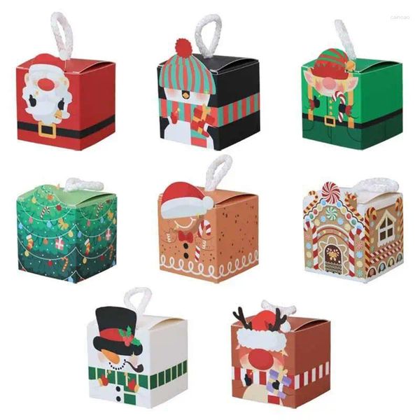 Emballage cadeau Mini boîtes de Noël Boîte recyclable en carton pour cadeaux de fête Jouets de bonbons Accessoires pour cheveux Biscuits Biscuits