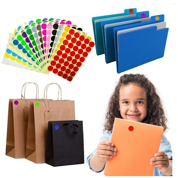 Envoltura de regalo Mini tiendas de campaña para 16 piezas Color Punto redondo Etiqueta autoadhesiva Etiqueta roja amarilla Pegado Diversión Pegatinas para computadora portátil