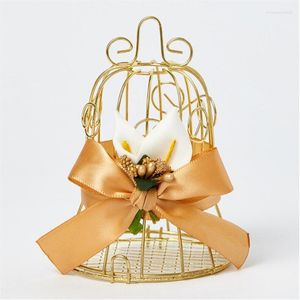 Cadeau cadeau Mini métal or fer blanc cage à oiseaux boîtes à bonbons boîte de faveur de douche de bébé pour les invités décorations de mariage fête d'anniversaire souvenir