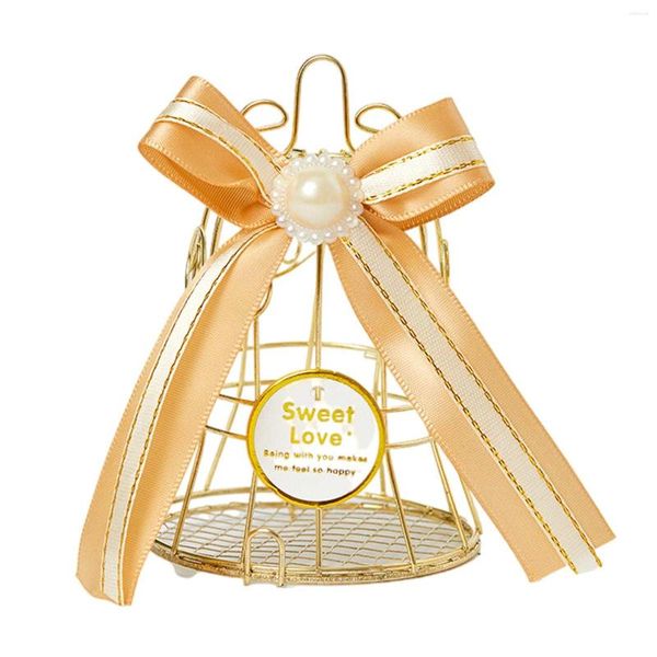 Emballage cadeau Mini métal fer blanc Cage à oiseaux boîtes à bonbons bébé douche faveur boîte pour invités fête de mariage anniversaire Souvenir ornements