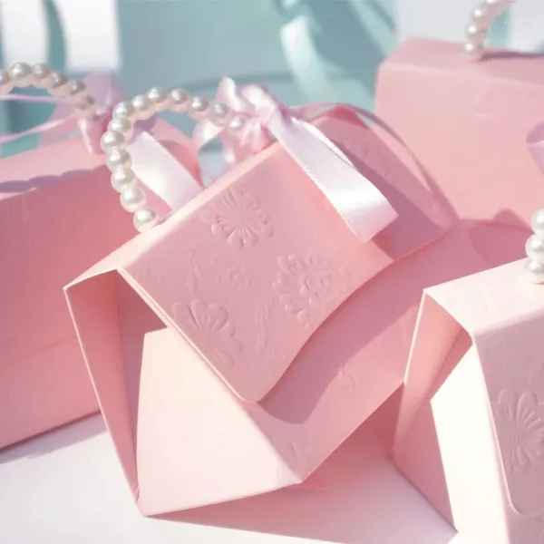 Envoltura de regalo Mini bolsas de embalaje Tipografía Impresión Flor Caja de dulces Papel para conjunto Pequeños favores de boda Decoraciones de fiesta