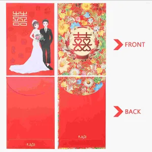 Emballage cadeau Mini enveloppe rouge sacs de rangement à la mode paquets mariage fabriqués pochettes de monnaie portables