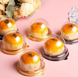Geschenkwikkeling Mini transparante cakebox Container Cupcake Dome Pastry Baking Packaging Boxes Wedding Gifts Party Supplies