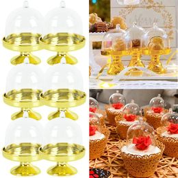 Emballage cadeau Mini boîte à biscuits à bonbons transparente pour bébé douche anniversaire mariage Cupcake Stand conteneur plaque Dessert emballage