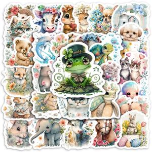 Cadeauverpakking Gemengde Dieren Stickers Esthetische Kikker Hond Schildpad Konijn Decals DIY Skateboard Laptop Bagage Cup Motorfiets Telefoon PVC Waterdicht