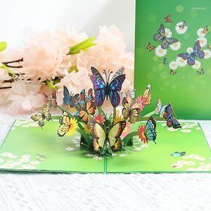 Emballage cadeau MOHAMM 1 pc 3D papillon carte de voeux pour enfants adulte noël année anniversaire Thanksgiving Art artisanat