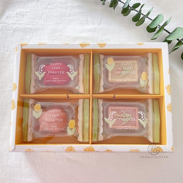 Emballage cadeau fête des mères tulipe Mooncake emballage boîte gâteau de haricot mungo ananas bonbons Fudge pâtisserie Dessert stockage de fleurs