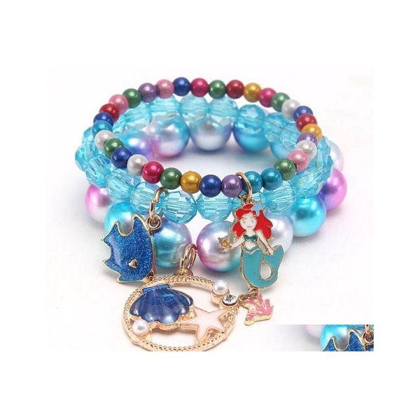 Emballage Cadeau Mti Styles Enfants Chanceux Bijoux Bracelet Enfants Heureux Sirène Charmes Drop Delivery Maison Jardin Festive Party Supplies Événement Dh2Fm