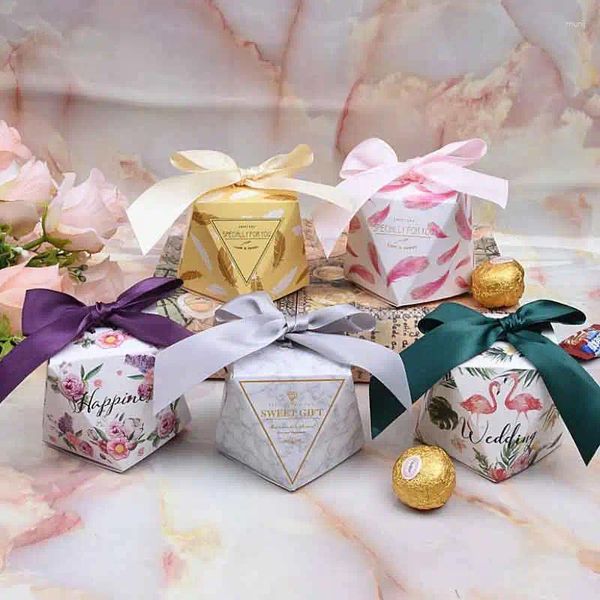 Emballage cadeau multicolore boîte de faveur de mariage sacs boîtes de bonbons sucrés pour bébé douche anniversaire invités faveurs fournitures de fête d'événement