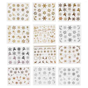 Emballage cadeau Nail Noël Manucure Stickers Stickerssticker Diy Décorations de vacances 3D Festivalxmas Star Nailnail Nailskids Fall Press