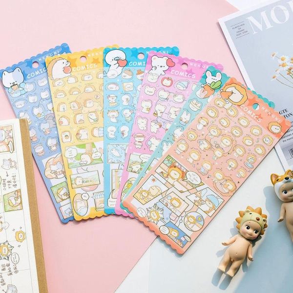 Envoltura de regalo NEKONI Lindas pegatinas de animales para niños Material de artesanía Diario Papelería Etiqueta decorativa Planificador feliz Accesorios Suministros