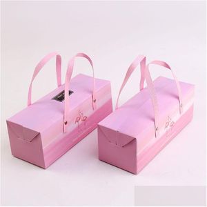 Cadeau Wrap Nouvelle Arrivée Rose Doux Flamingo Portable Boîtes À Gâteaux Serviette Roulant Emballage De Mariage Cadeau Fournitures Usine En Gros Dr Dhzdz