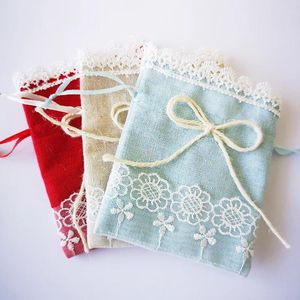 Enveloppe de cadeau de bonbon nordique sacs de bonbons de mariage sachet bijoux d'emballage de bijoux en coton et en linge de coton de coton