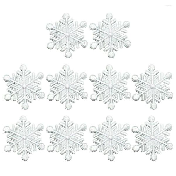 Envoltura de regalo en copo de nieve Navidad Coser Hierro Apliques bordados Parche Traje Clothdiy Ropa Chaquetas Bordado decorativo Apliques Agujero