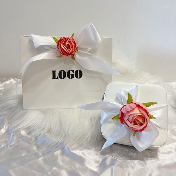 Emballage cadeau un ensemble Logo personnalisé sacs en papier Ang boîte à bijoux pour mariage Bridemaid cadeaux anniversaire Unique Gitfs à vos amis mère