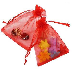 Emballage cadeau sac en organza bijoux emballage bonbons fête de mariage emballage faveurs pochettes sacs à tiroirs présents bonbons 17 23 cm