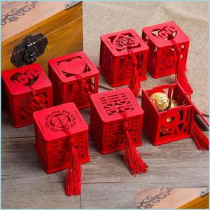 Geschenkwikkeling Originaliteit Sweet Sugar Box Chinese stijl GES HOUD OUT OUT GELUKKIG PARTER LIEFDE HUWELIJKE Geschenken Wrap Candy Boxes Party F Dhzy6