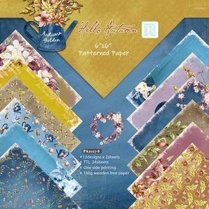 Cadeau cadeau P82E 24pcs 6x6 '' Automne Automne Motif Fond Papier pour Scrapbooking Décor Journal DIY Memopads