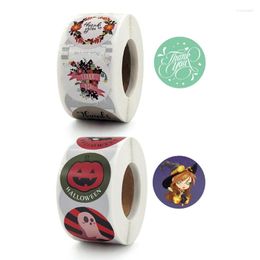 Cadeau cadeau P82E 500 pcs / 1 rouleau d'autocollants adhésifs exquis série Halloween autocollant faveur de fête