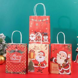 Geschenkomschakeling Verpakkingszakken Kerstdecor Candy Wikkelzak Huidige Case Kraft Paper Box Kerstman Claus Elk