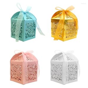 Boîte de bonbons d'emballage d'emballage cadeau pour bonbons boîtes d'emballage de biscuits de baptême de mariage 5x5x8cm A0KE