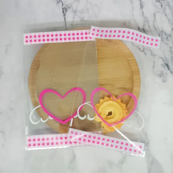 Enveloppe cadeau emballage Sac en plastique Biscuits en forme de coeur