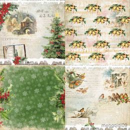 Geschenkwikkeling PanalisAcraft 24 vellen 6 "X6" Vintage kerst plakboek Paper Patter Patroon Paper Pack Diy Craft Achtergrond Papier R230814