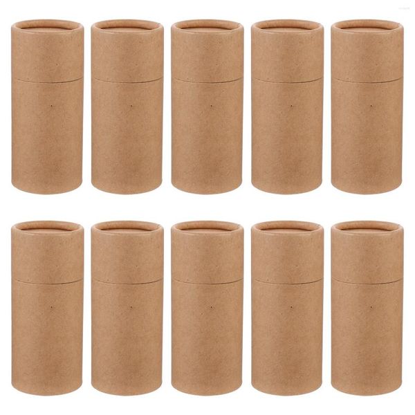 Emballage cadeau Boîte de papier Tube Conteneur Carton Kraft Bouteille Cylindre Boîtes Tubes Huile Essentiel Emballage Emballage Rondpratique