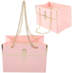 Emballage cadeau papier cadeau Kraft épicerie emballage pochette Shopping fête bonbons vacances détail faveurs poignées boîte réutilisable mariage cuisson 230306