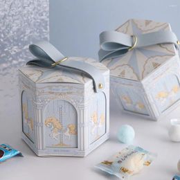 Cadeaupapier Jam Candy Box draagbare cartoon print houder carrouselpatroon afgeven mooie tas voor bruiloft