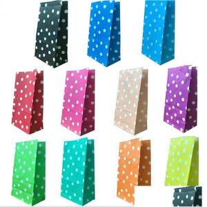 Emballage cadeau Party Candy Treat Bag Polka Dot Loot Bags Birthday Food Paper Drop Delivery Home Garden Festive Supplies Event Dhb53