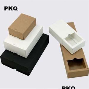 Cadeauverpakking Feestartikelen Huidige doos Wit Klein kraftpapier voor zeep Sieraden Diy Der Papieren verpakking 50 stuks Drop Delivery Huis Tuin Feestelijk Dhl0D