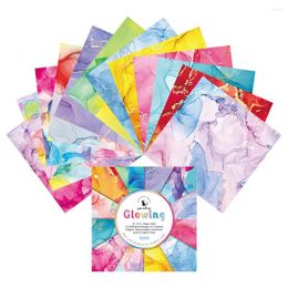 Envoltura de regalo Almohadilla de papel estampada para manualidades 12 Patrones coloridos Álbum de recortes Patrón de artesanía decorativa multiusos Arte y