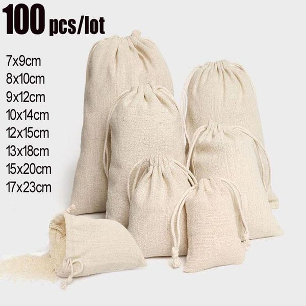 Emballage cadeau Pcs lin Jute cordon sacs sacs mariage fête d'anniversaire faveurs fournituresemballage cadeaucadeau