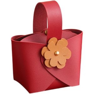 Enveloppe cadeaux PCS Mariage Boîte de bonbons Idées avec des fleurs Sac de fête de fête Baby Shower Handheld En cuir sacsgift