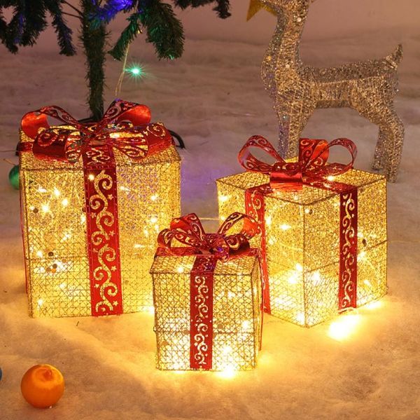 Piezas de papel de regalo Árboles de Navidad Caja de luz Juguete para niños Adultos Suministros delicados Favor de fiesta Hogar Interior Exterior KitGift