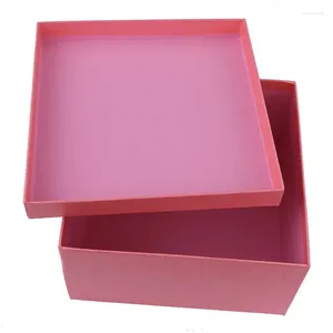 Emballage cadeau Boîtes roses avec couvercles Boîte à bijoux en carton pour emballage de fête de mariage
